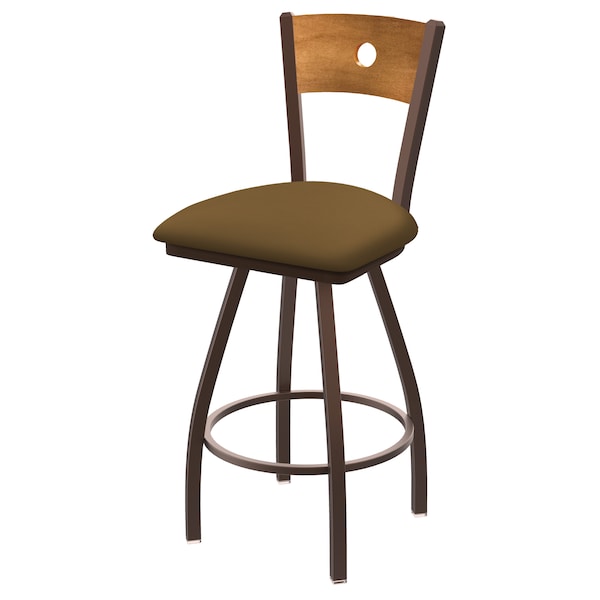 36" Swivel Counter Stool, Black Wrinkle, Med Back, Canter Saddle Seat